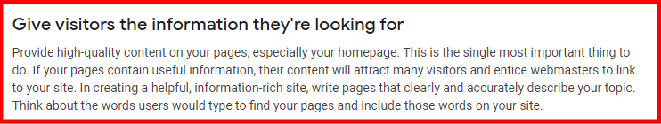 google says use quality content